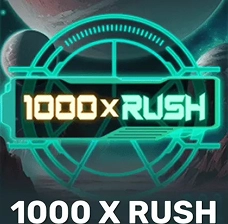 Crowngreen online slot game 1000 X Rush with futuristic neon design